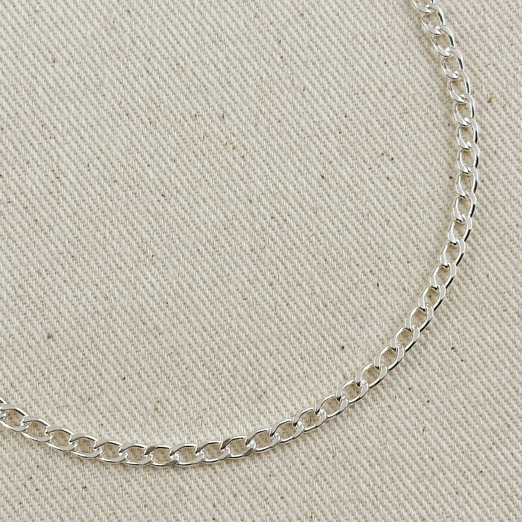 Silver Sterling Curb Chain 4.0mm