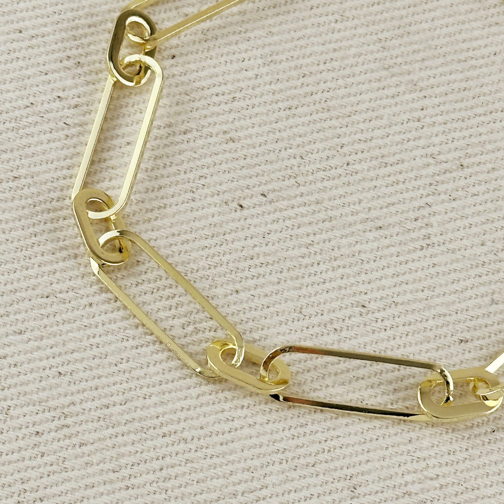 Bracelet 18k Gold Filled Oversized Paperclip