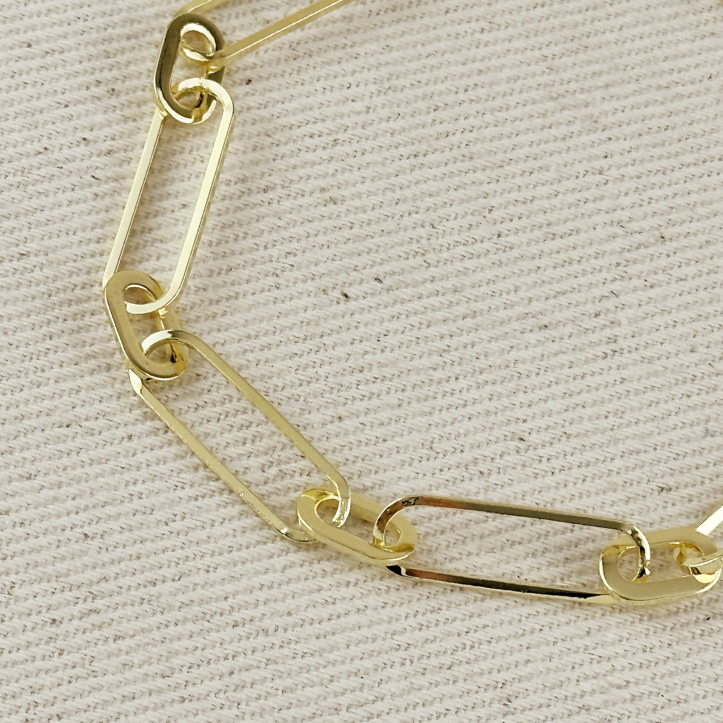 Bracelet 18k Gold Filled Oversized Paperclip