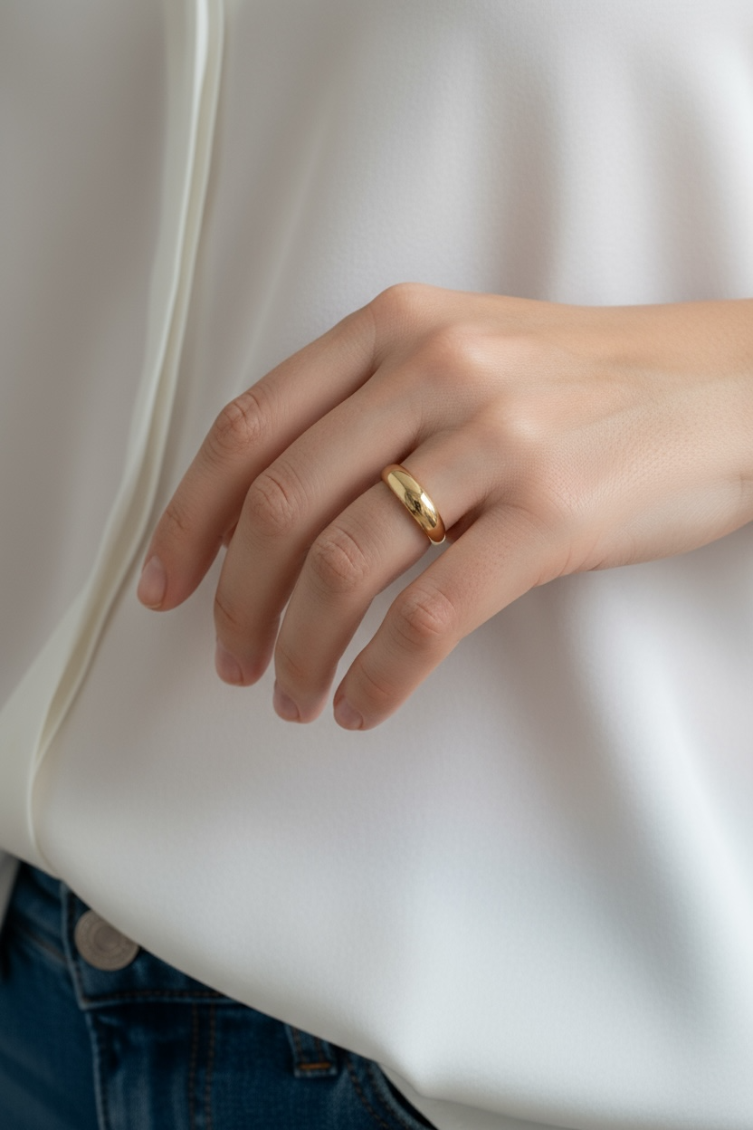 Gold Filled 18k Mini Polished Dome Ring