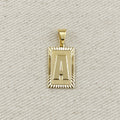 Pendant 18k Gold Filled Vintage Diamond Cut Initial Plate