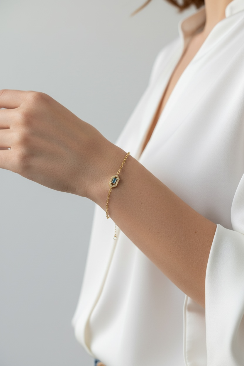 Gold Vermeil 18k Fancy Birthstone Bracelet