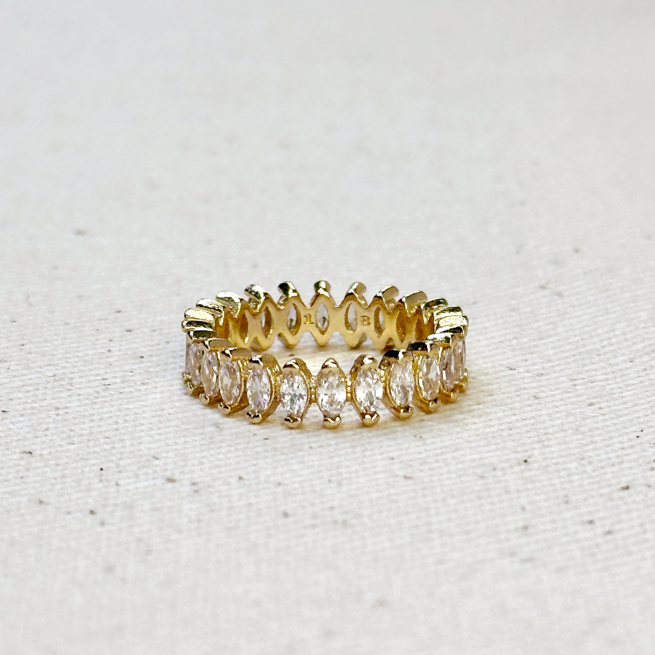 Gold Filled 18k Marquise Eternity Band Ring