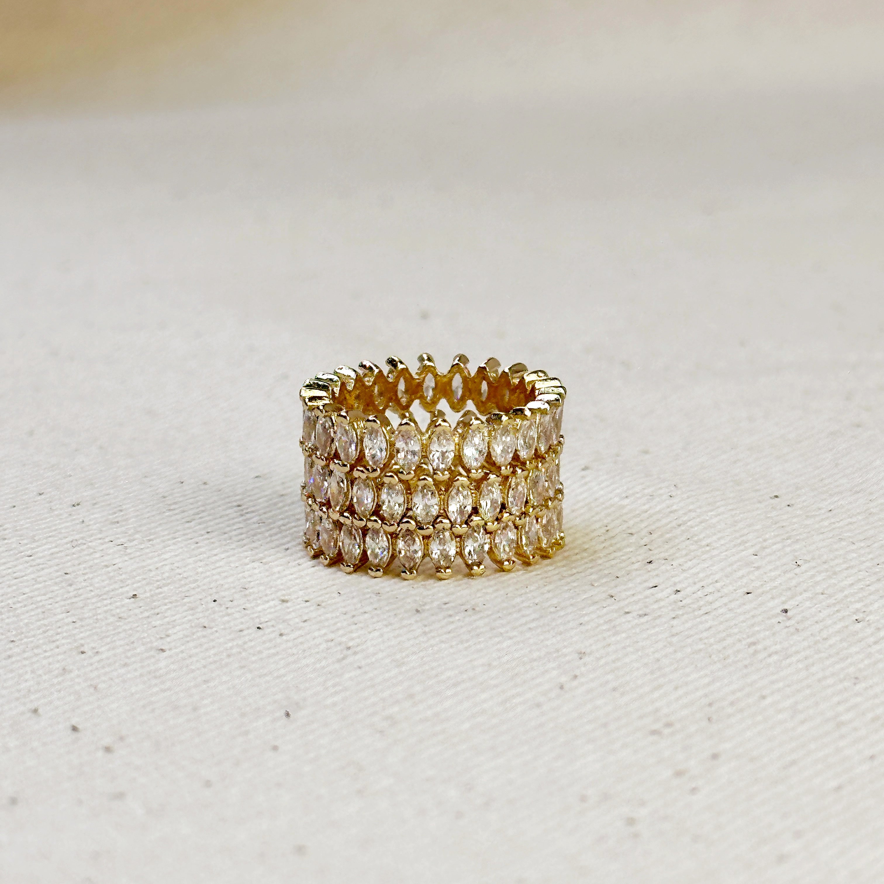 Gold Filled 18k Marquise Eternity Band Ring