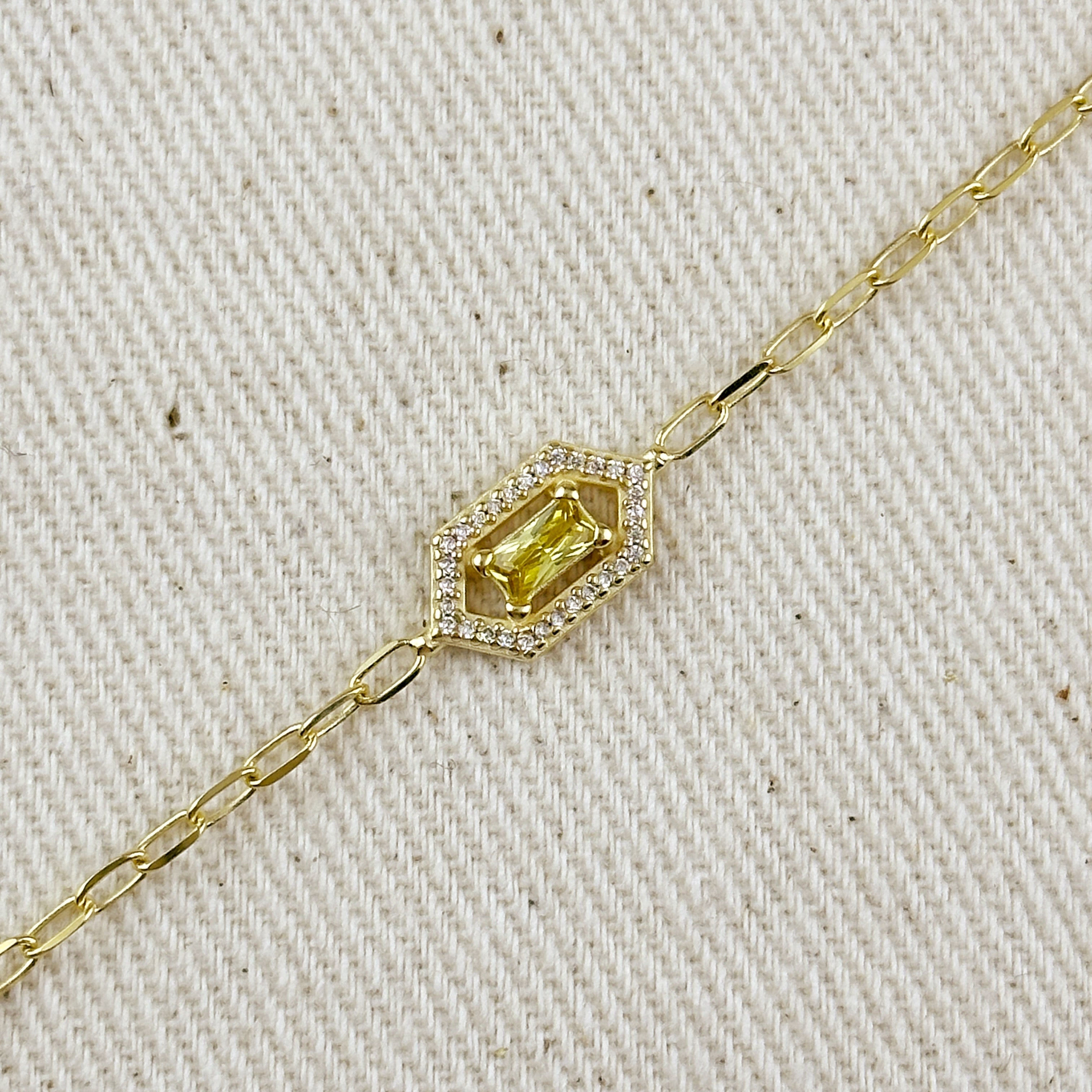 Gold Vermeil 18k Fancy Birthstone Bracelet