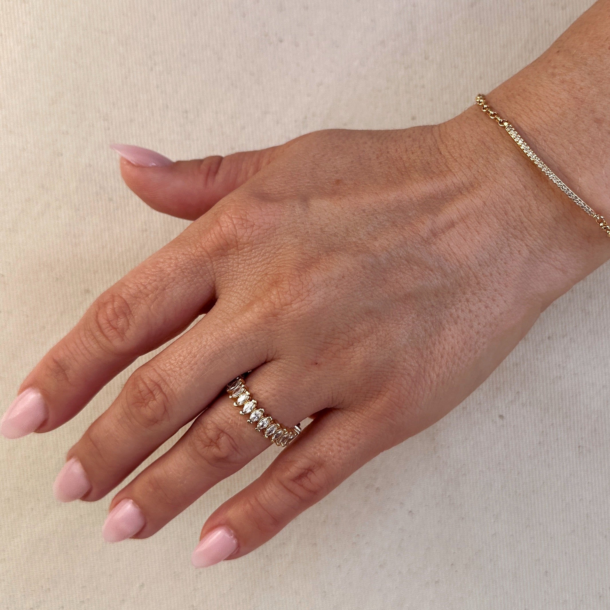 Gold Filled 18k Marquise Eternity Band Ring