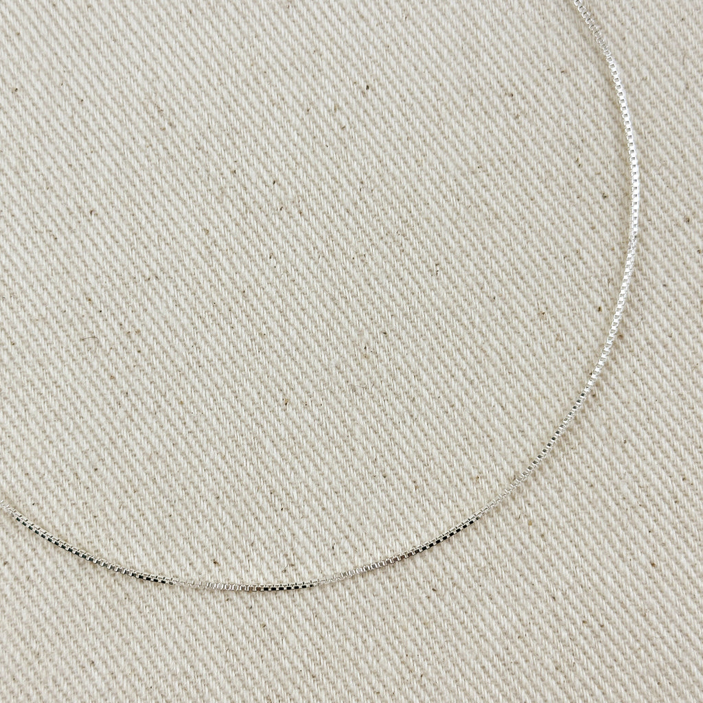 Silver Sterling  Box Chain 0.8mm Necklaces