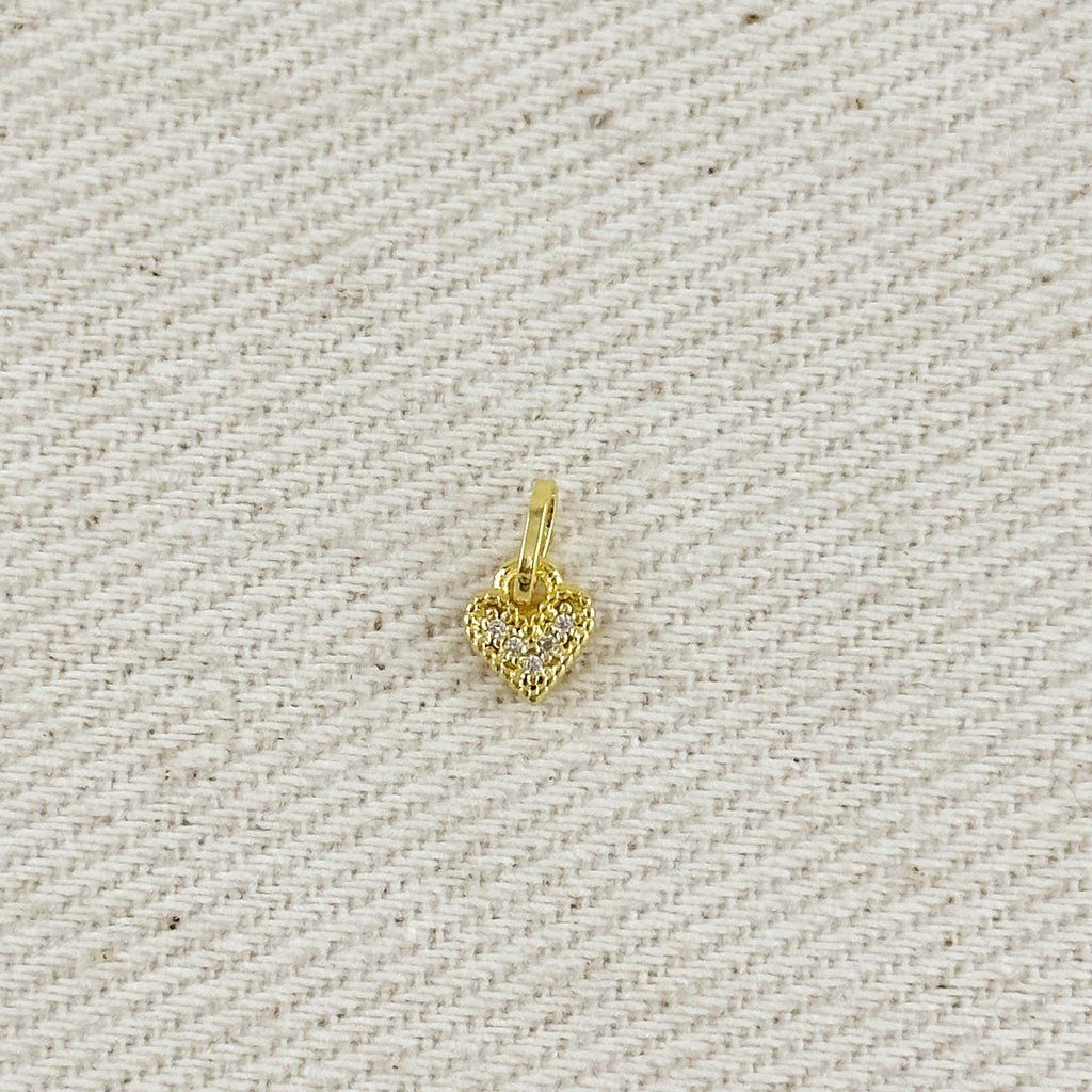Charm 18k Gold Filled CZ Mini Heart