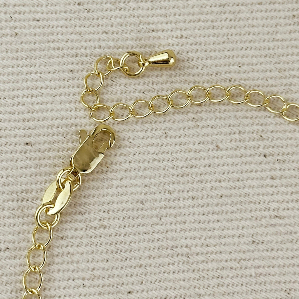 Hand Chain 18k Gold Filled Ellipse Opal