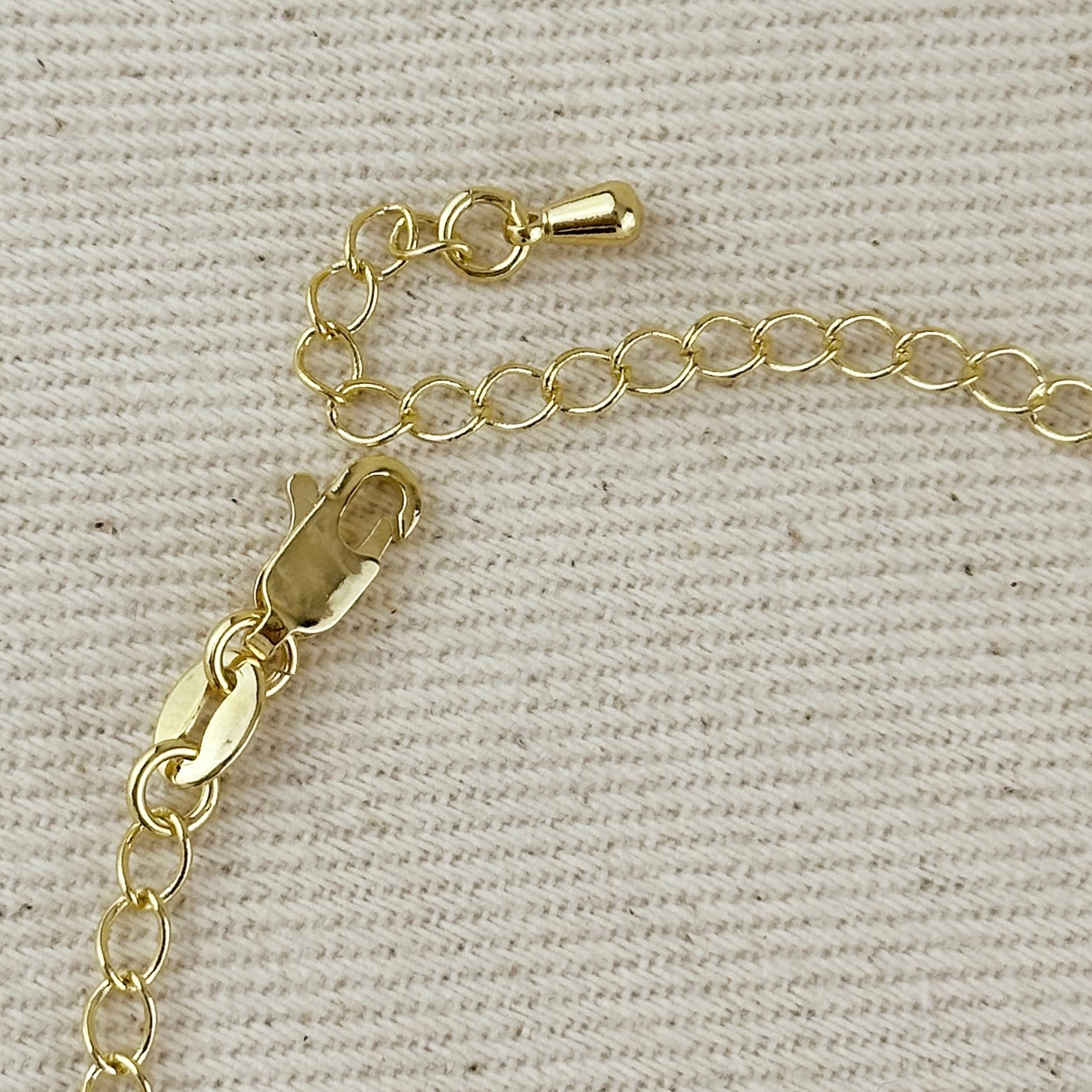 Hand Chain 18k Gold Filled Ellipse Opal