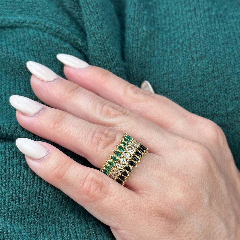 Gold Filled 18k Marquise Eternity Band Ring