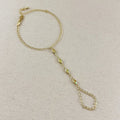 Hand Chain 18k Gold Filled Ellipse Opal