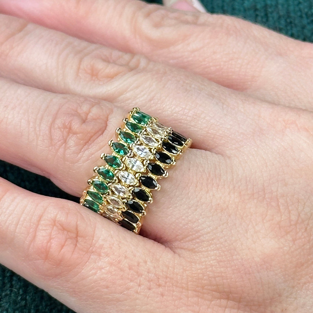 Gold Filled 18k Marquise Eternity Band Ring