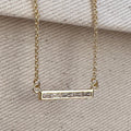 Gold Filled 18k CZ Bar Necklace