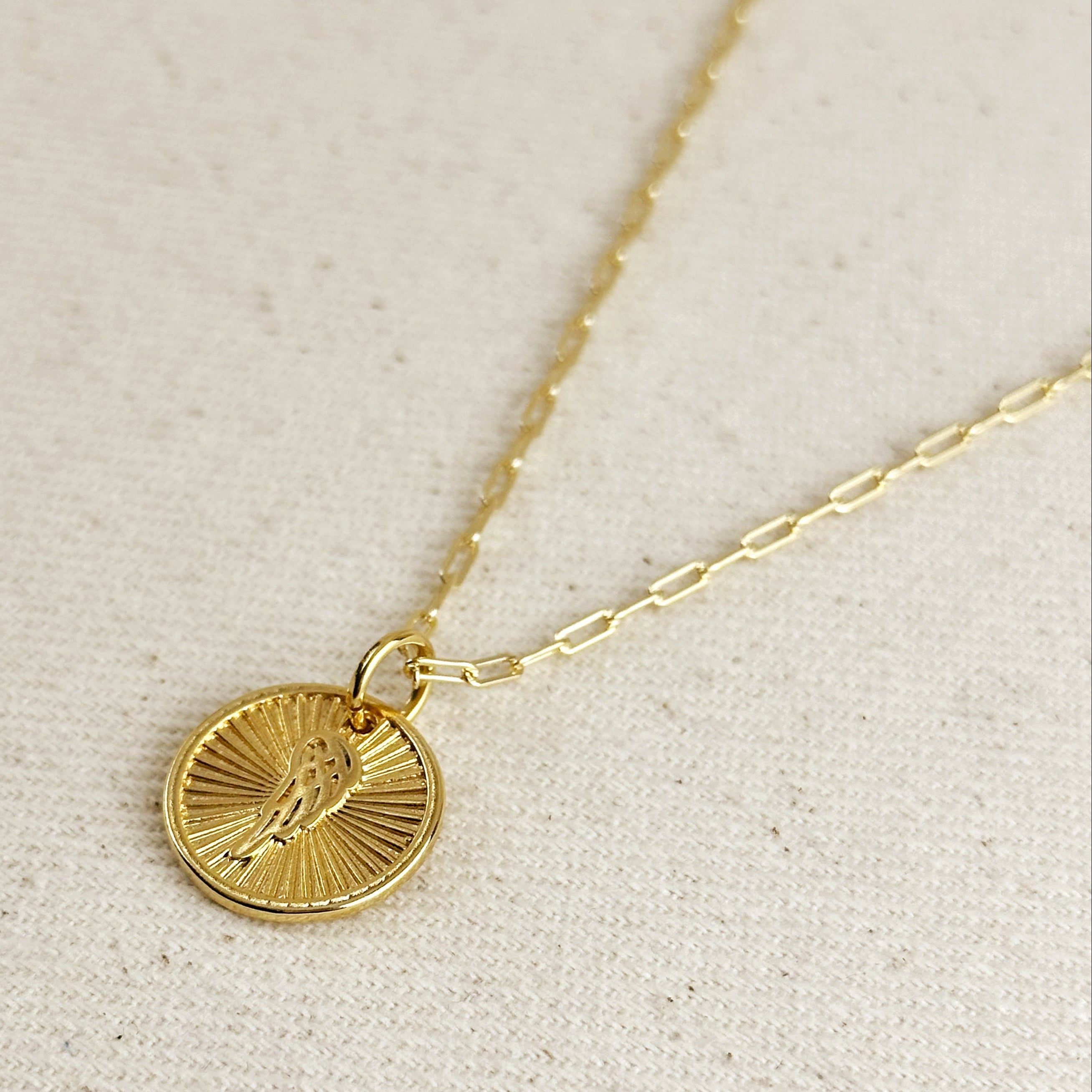 Gold Filled 18k Radial Angel Wing Necklace