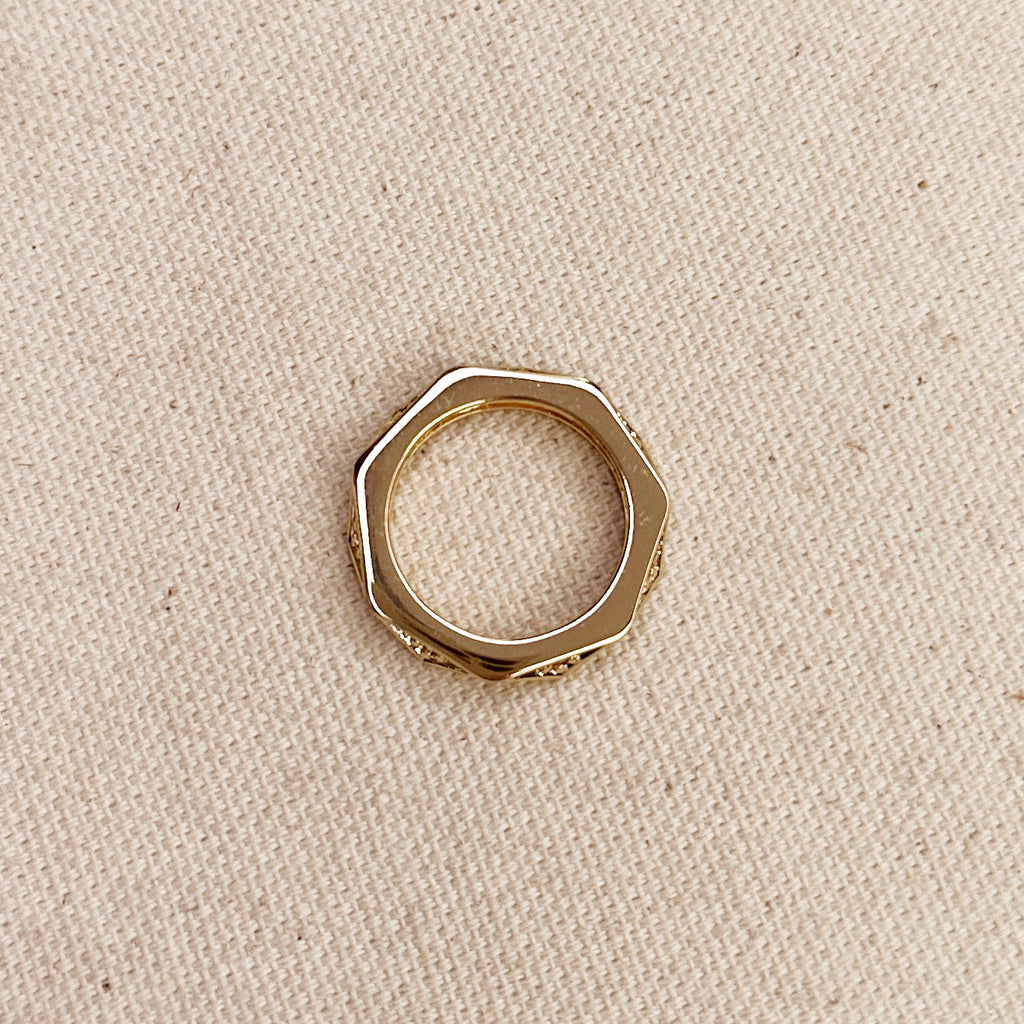 Ring With CZ Stones Faceted