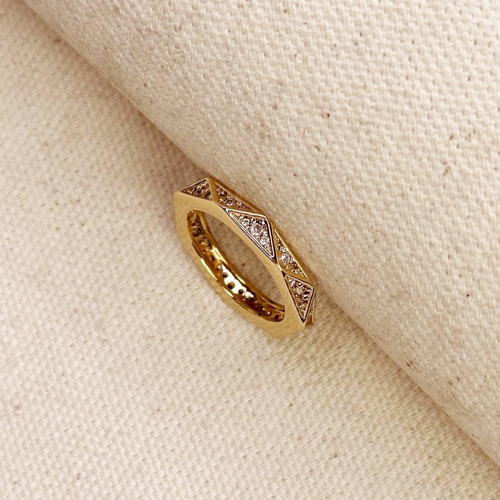 Ring With CZ Stones Faceted