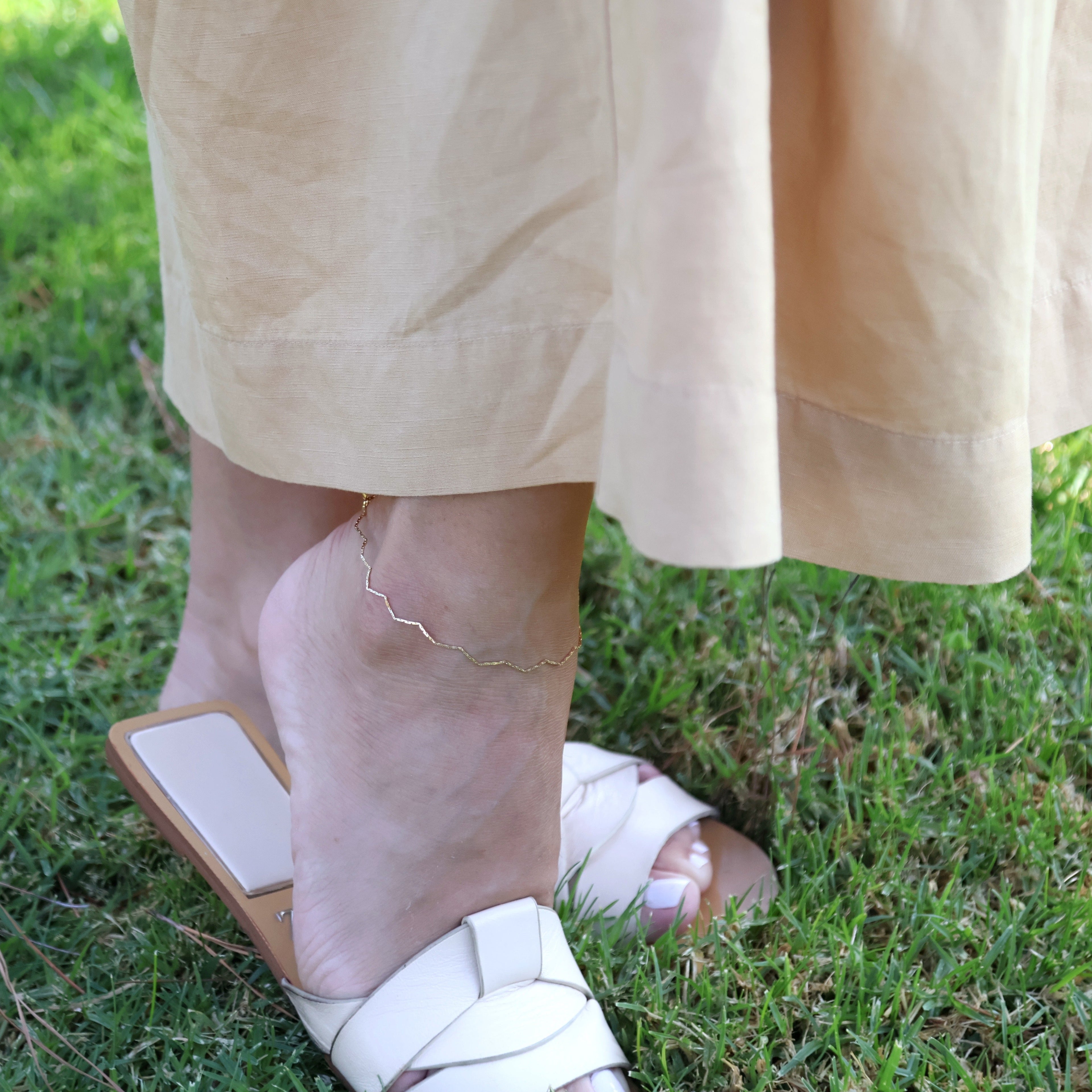 Anklet 18k Gold Filled Zig Zag