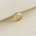 Gold Filled 18k CZ Ribbon Detail Band Ring