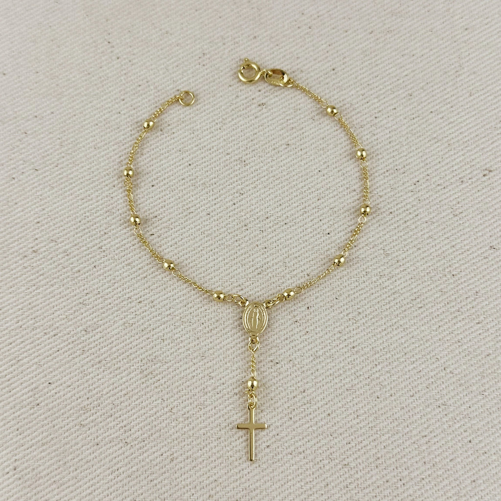 Gold Filled 18k Figaro Rosary Bracelet