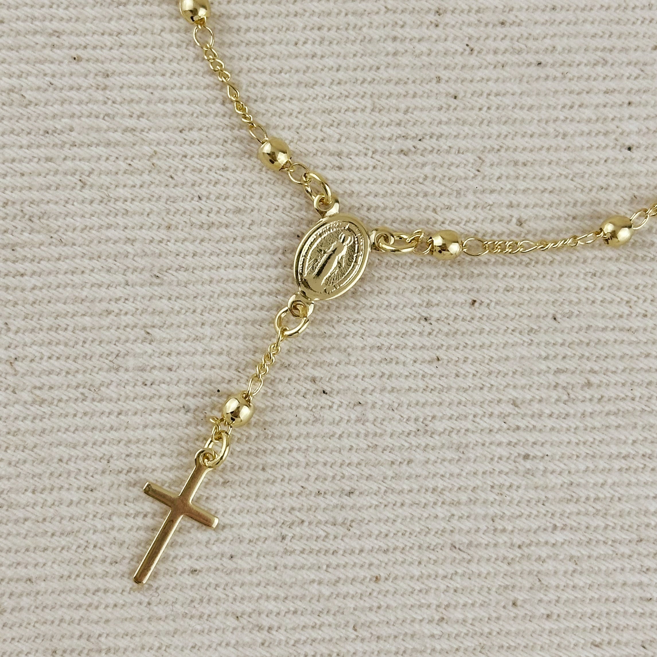 Gold Filled 18k Figaro Rosary Bracelet