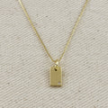 Gold Filled 18k Solitaire CZ Plate Necklace