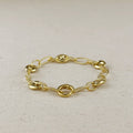 Bracelet 18k Gold Filled Puffy Mariner With Carabiner Clasp