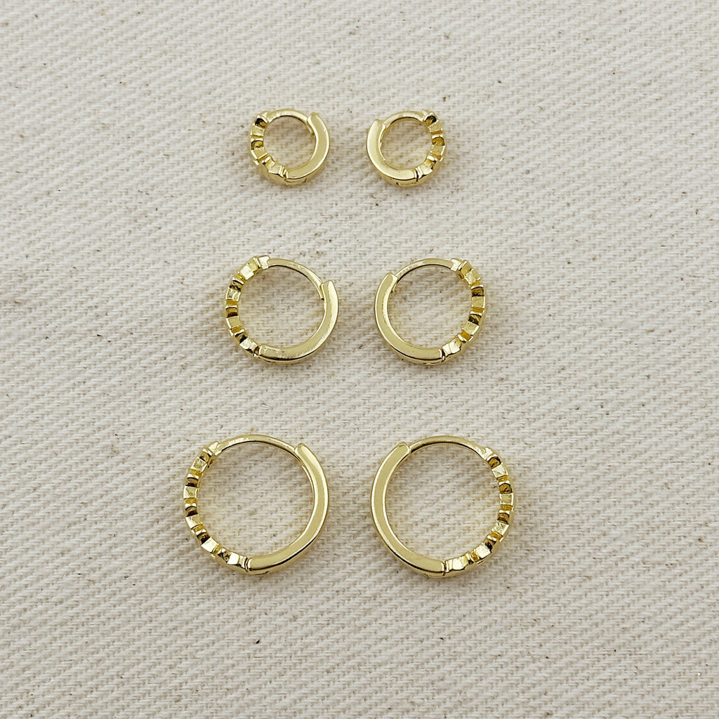 Gold Filled 18k Stars Clicker Hoop Earrings