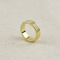 Gold Filled 18k Triple Groove Band Ring