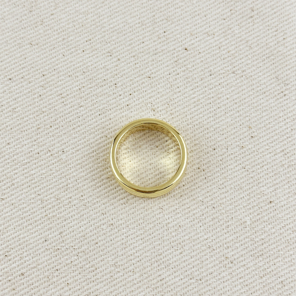 Gold Filled 18k Triple Groove Band Ring