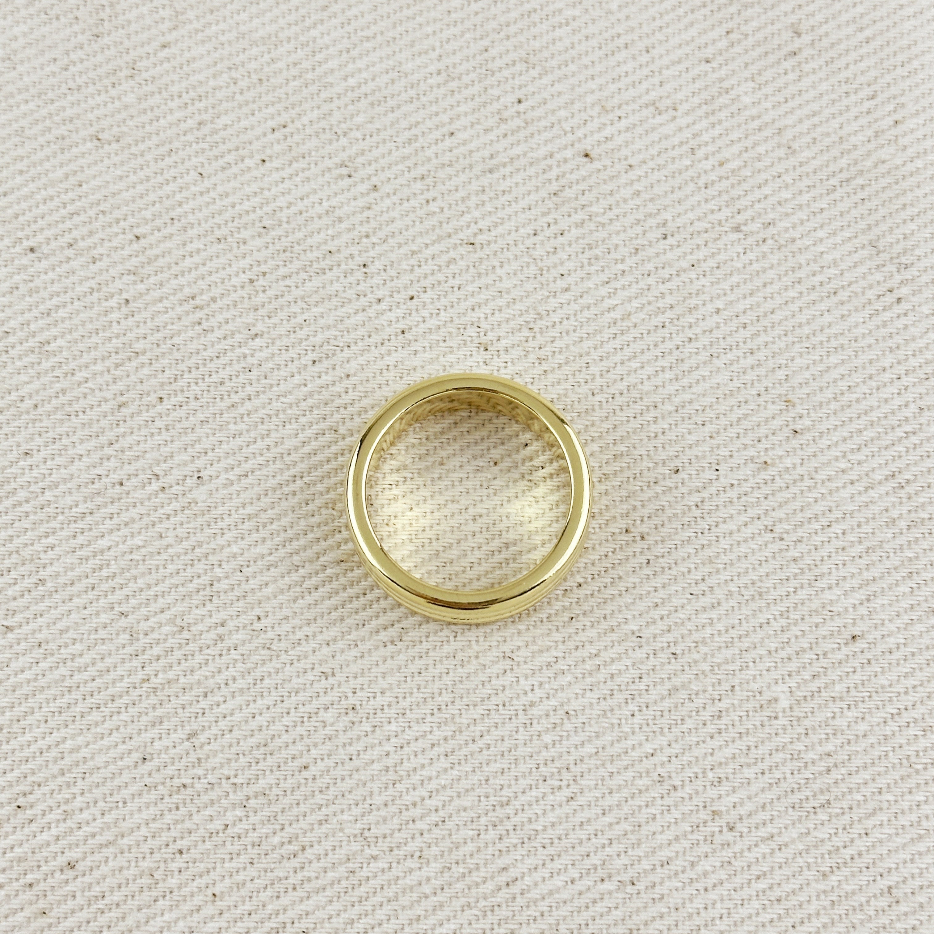 Gold Filled 18k Triple Groove Band Ring