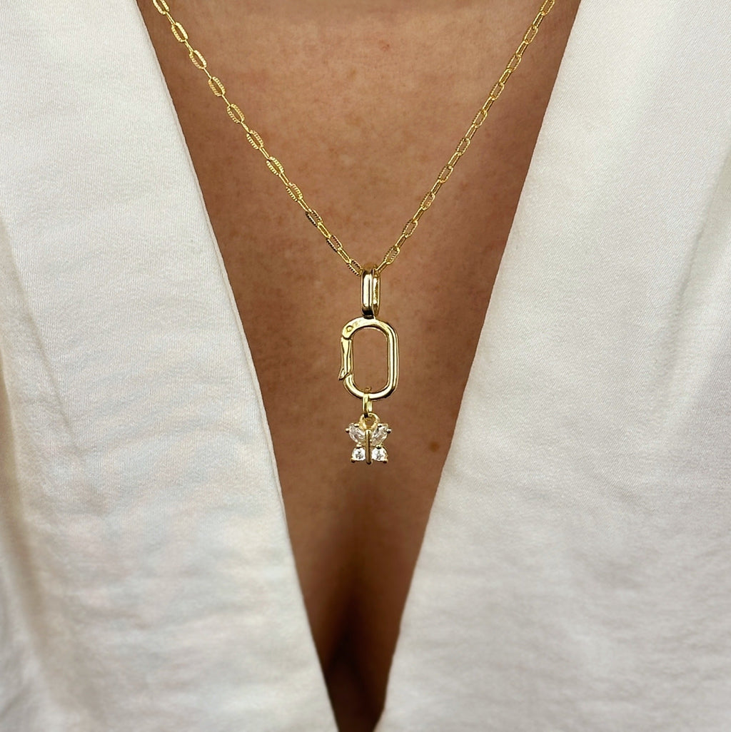Charm 18k Gold Filled CZ Butterfly