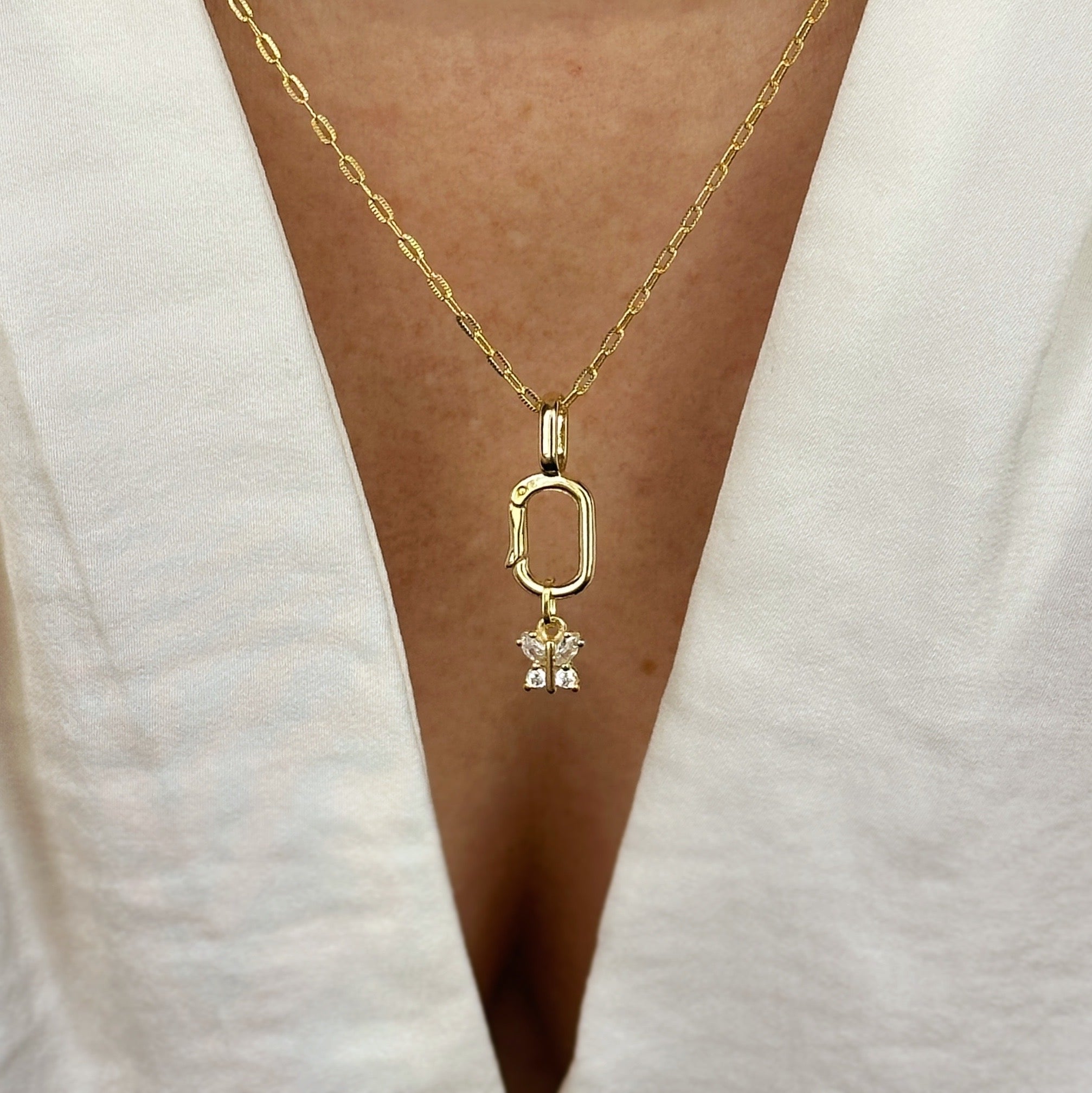 Charm 18k Gold Filled CZ Butterfly