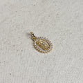 Gold Filled 18k Mini CZ Lady of Guadalupe Pendant