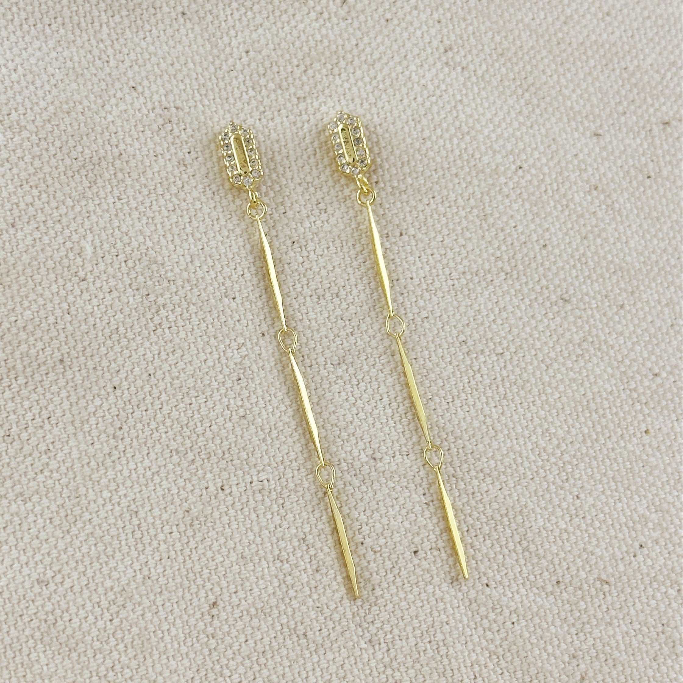 Earrings 18k Gold Filled Straw Drop