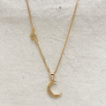 Moon and Star Necklace Gold Filled 18k
