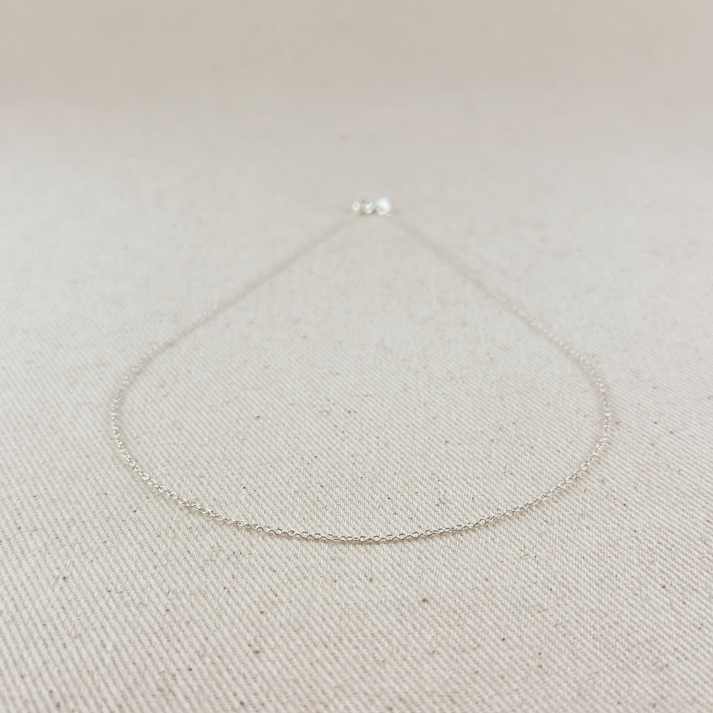 Silver Sterling Super Light Cable Chain 1.2mm Necklaces