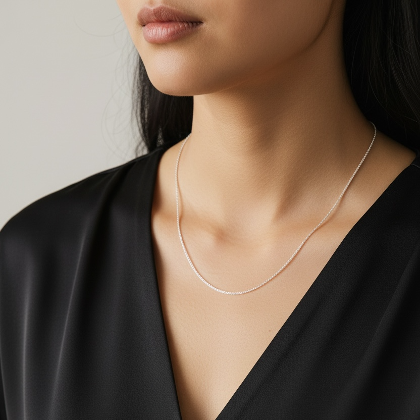 Silver Sterling Super Light Cable Chain 1.2mm Necklaces