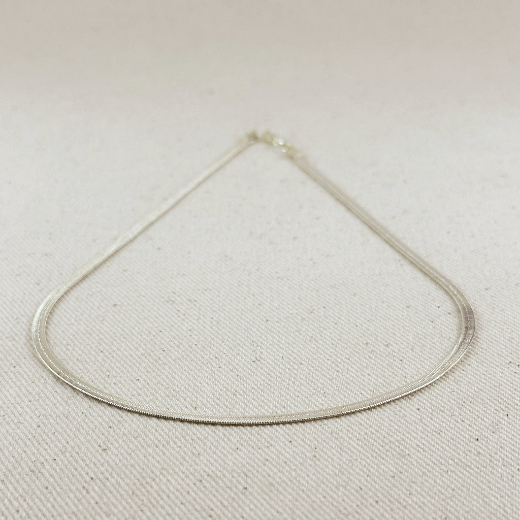 Silver Herringbone Sterling 3.1mm