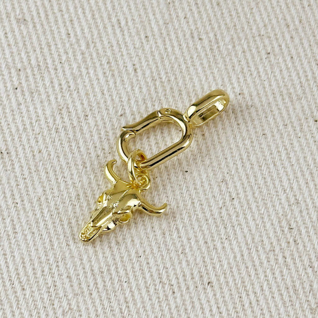 Gold Filled 18k Western Skull Charm