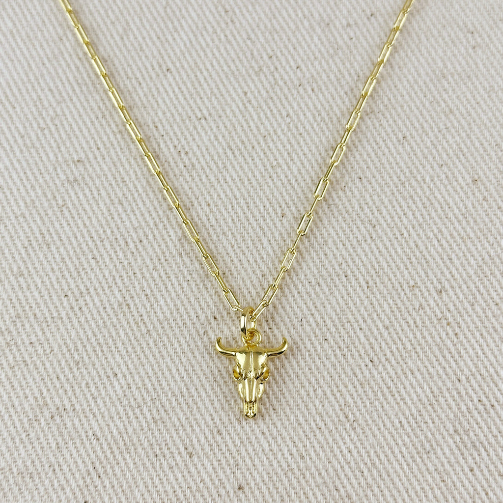 Gold Filled 18k Western Skull Charm