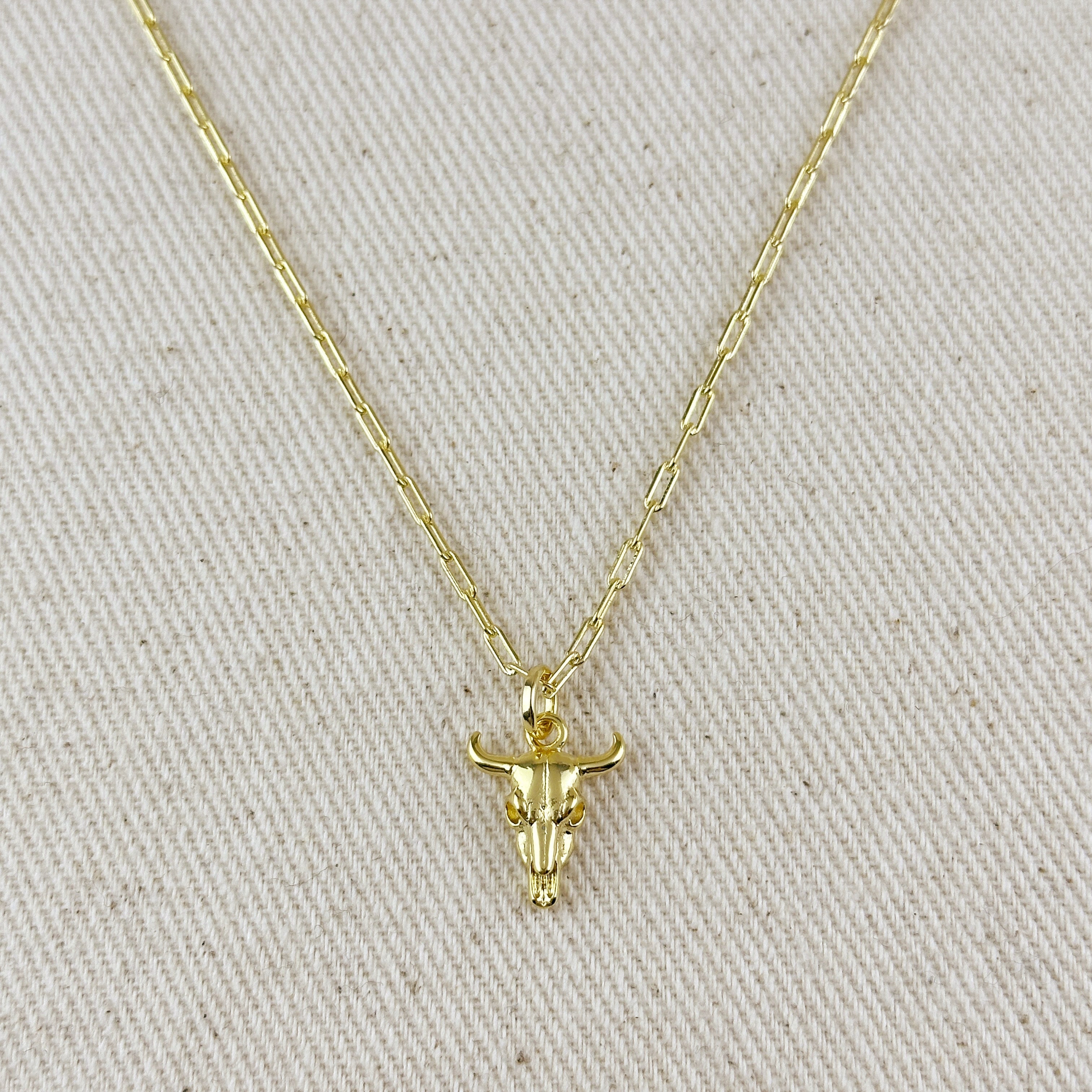 Gold Filled 18k Western Skull Charm
