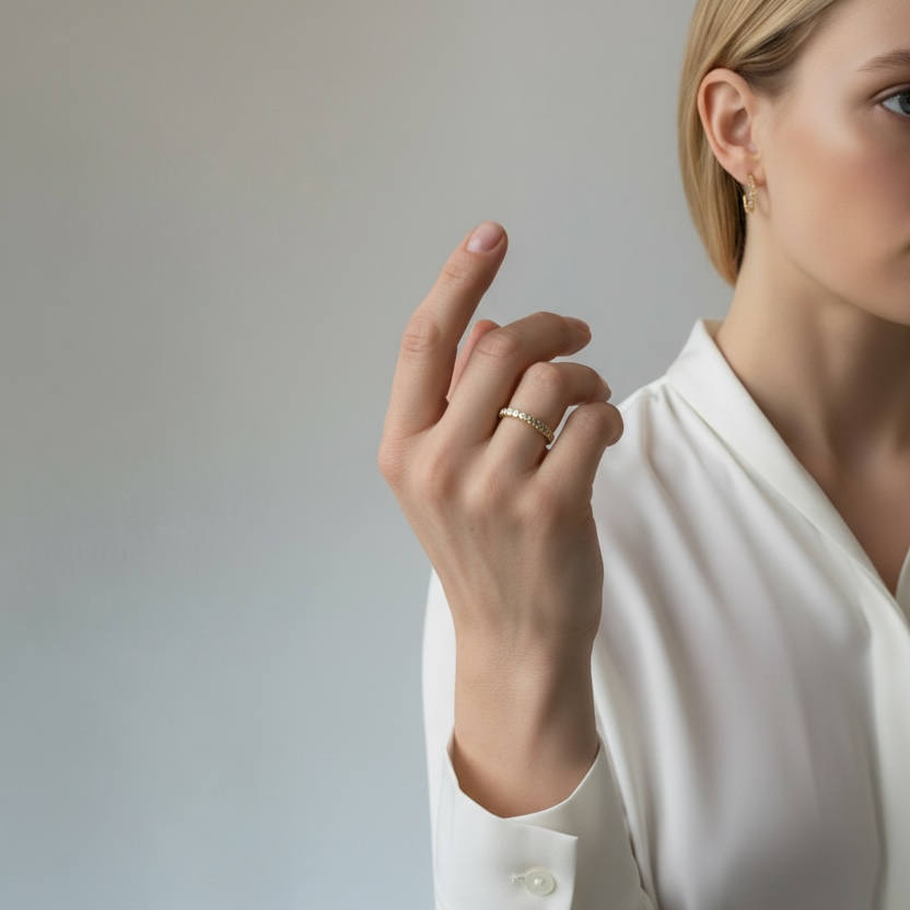 Gold Filled 18k Bezel CZ Eternity Band Ring