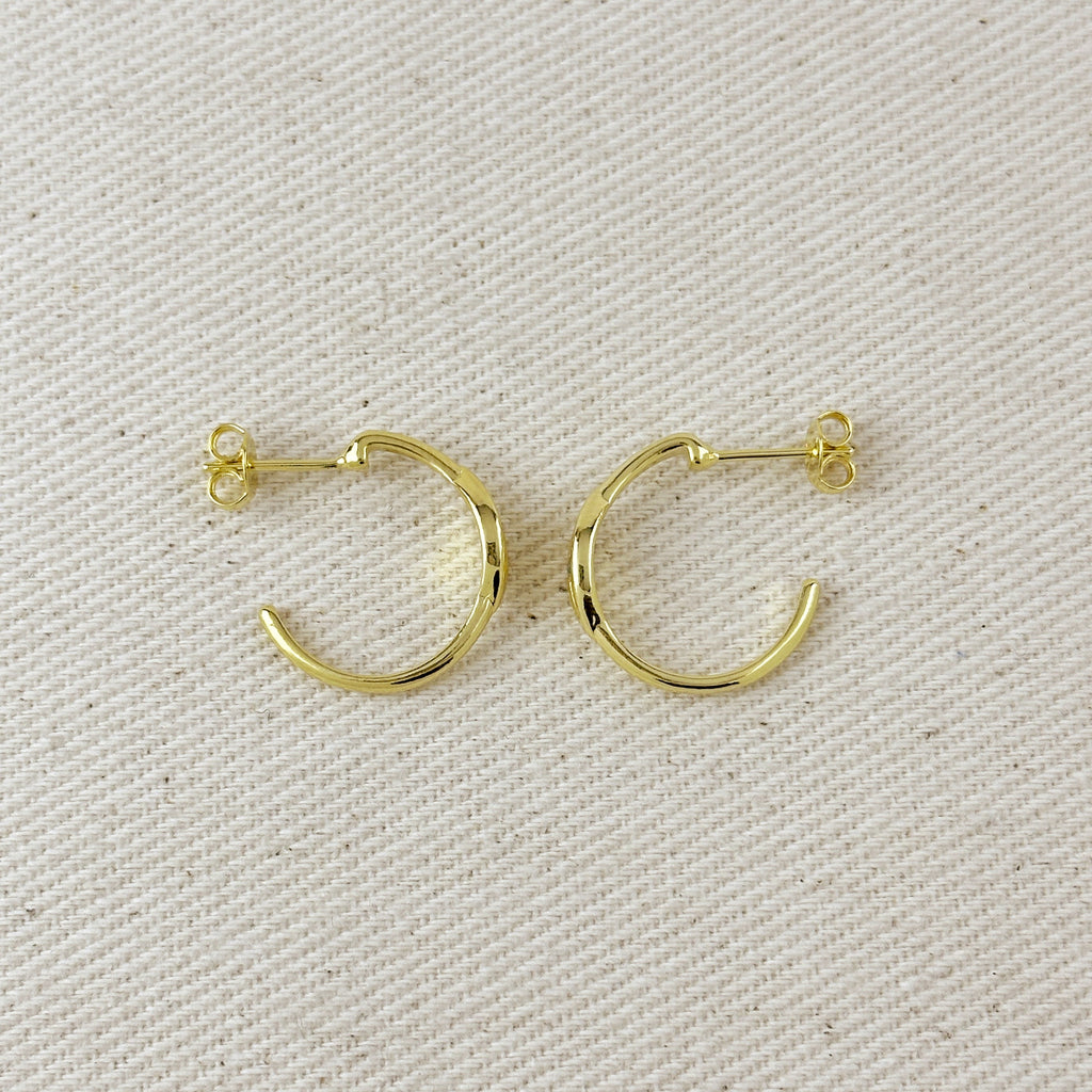 Gold Filled 18k CZ Eye C- Hoop Earrings