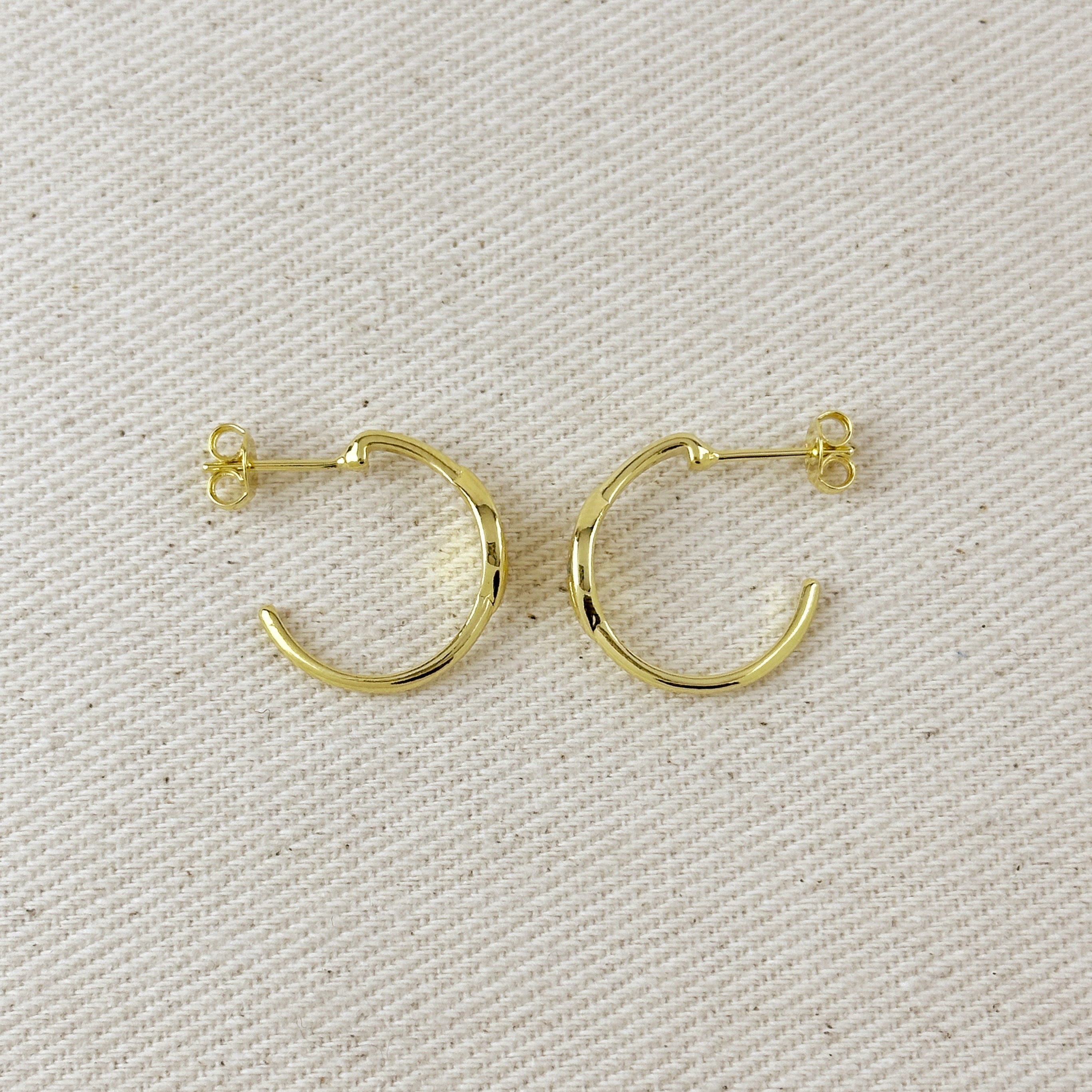 18k Gold Filled CZ Eye C- Hoop Earrings