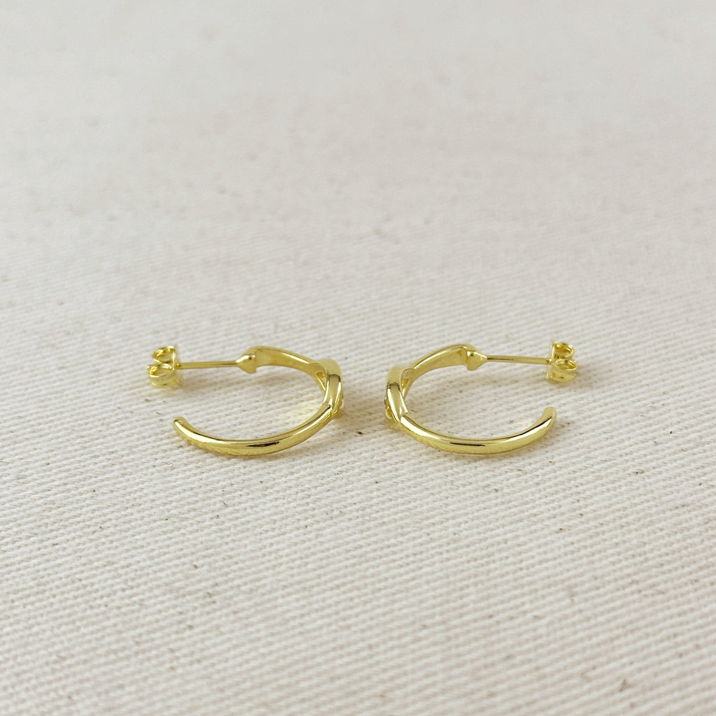 Gold Filled 18k CZ Eye C- Hoop Earrings