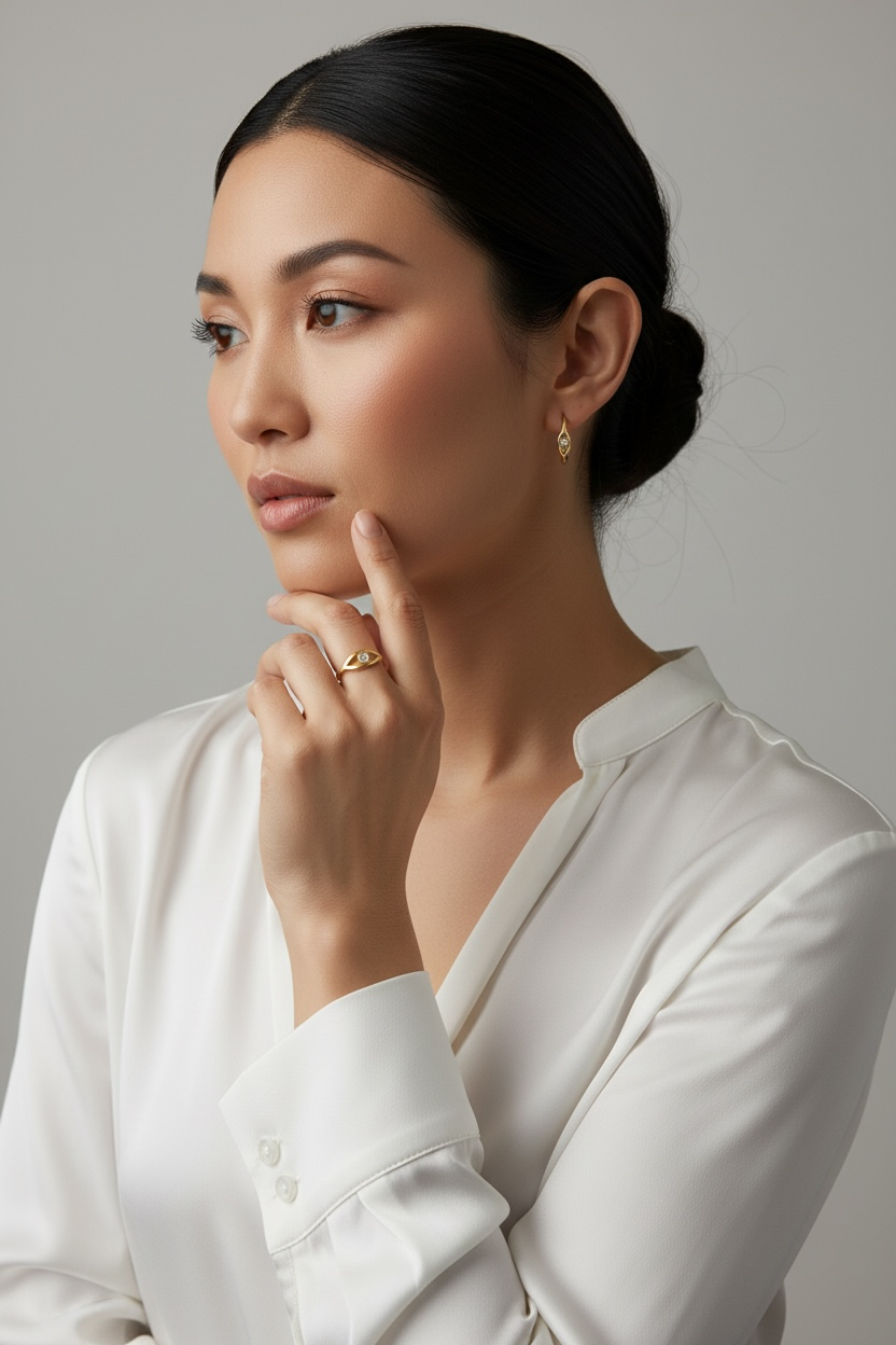 Gold Filled 18k CZ Eye Ring