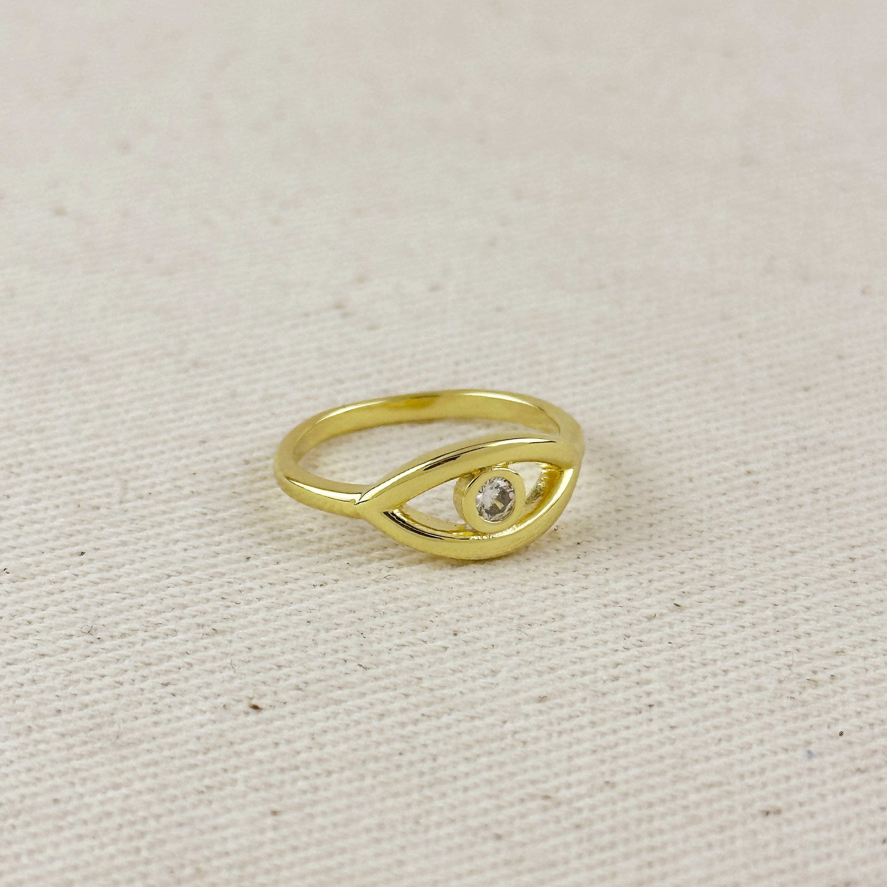 Gold Filled 18k CZ Eye Ring