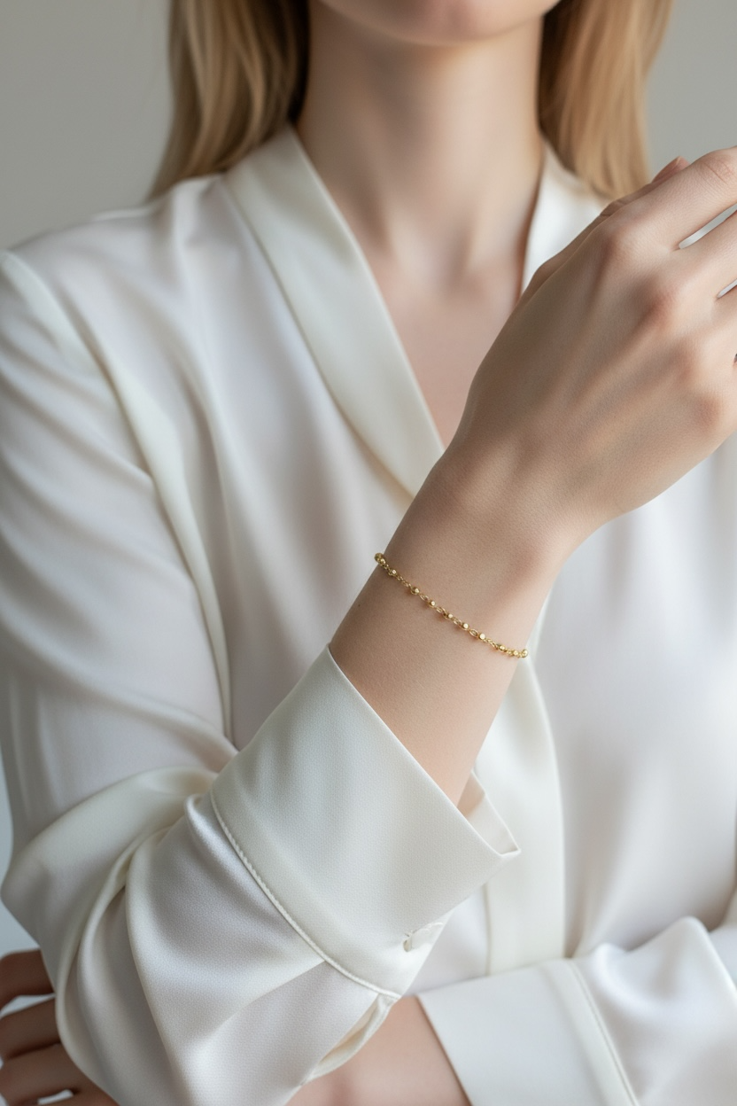 Gold Filled 18k 2.5mm Beaded Bracelet