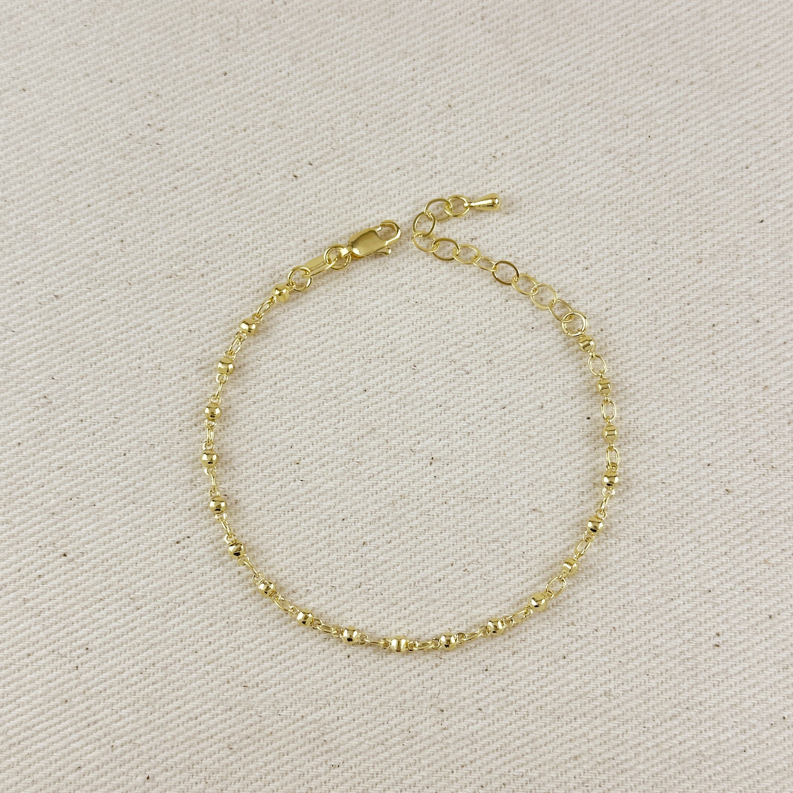 Gold Filled 18k 2.5mm Beaded Bracelet
